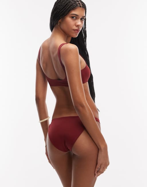 ARKET - Mix en match - Bikinitopje met vierkante hals in bordeauxrood, 4 van 4