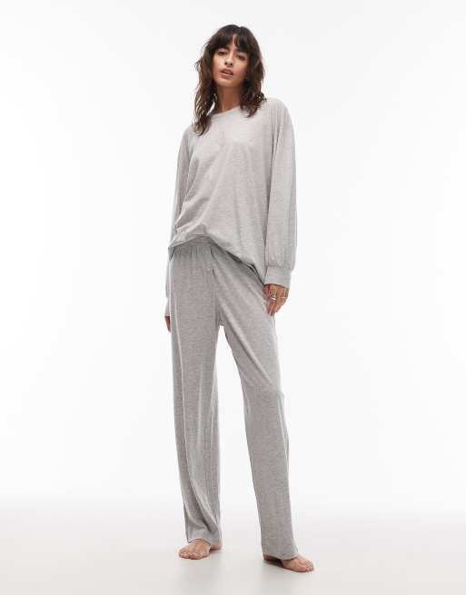 ARKET - Mix en match - Zachte lounge pyjama van puur katoen in gemêleerd grijs