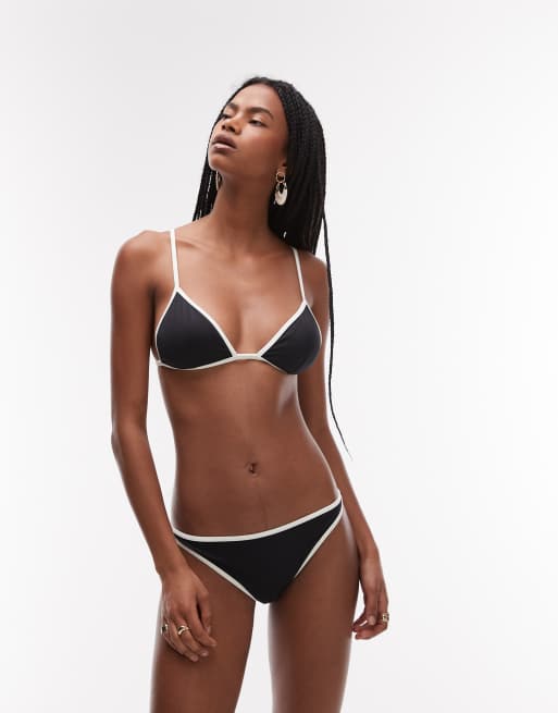 ARKET Mix & Match - Set bikini nero con bordi a contrasto color panna