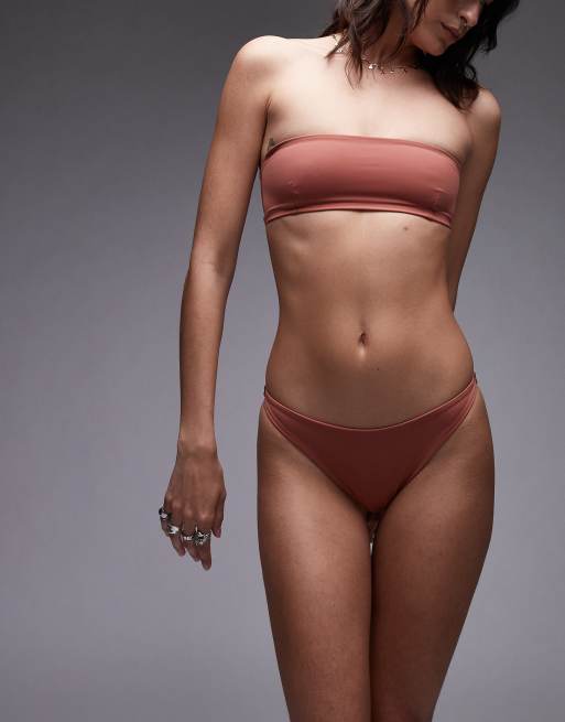 ARKET mix & match smocked bikini bottoms in rosewood pink, 4 of 4