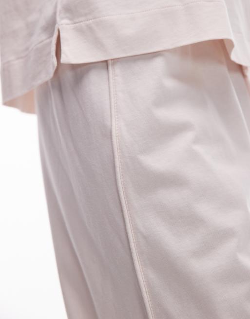 ARKET – Mixa och matcha – Beige pyjamasbyxor i bomull med vita passpoaler, 2 av 4