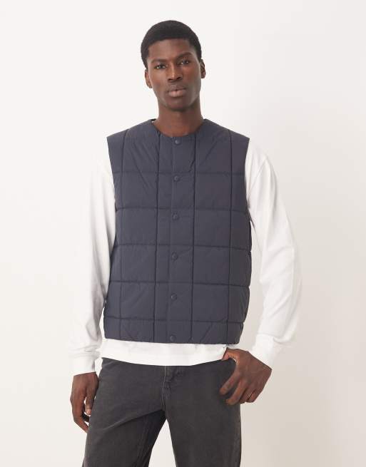 ARKET – Moto – Wattierte Jacke in Marineblau mit Druckknopfleiste