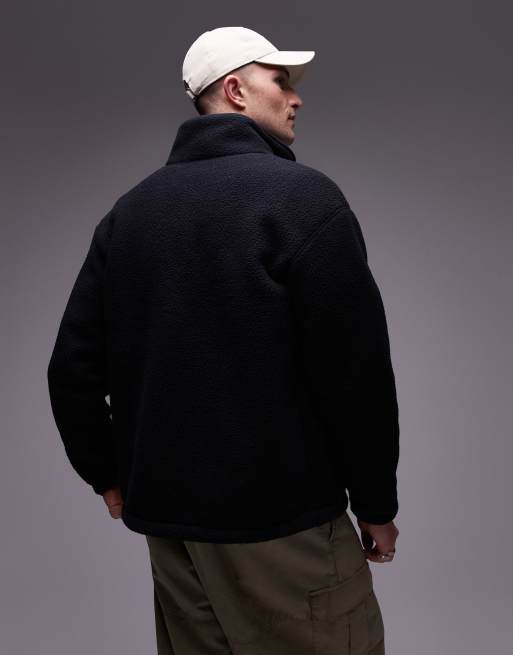 ARKET - Mørkeblå jakke med tovejs lynlås i fleece , 3 af 4