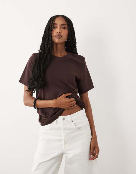 ARKET - Mørkebrun kortærmet T-shirt - view 1