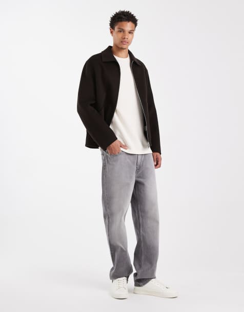 ARKET - Mørkebrun workwear-jakke i to lag uldrigt materiale - view 1