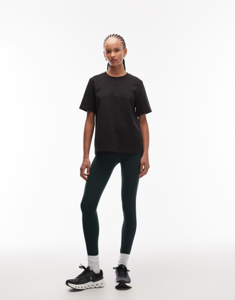 ARKET - Mørkegrønne sømløse fitness-leggings med sidelommer - view 1