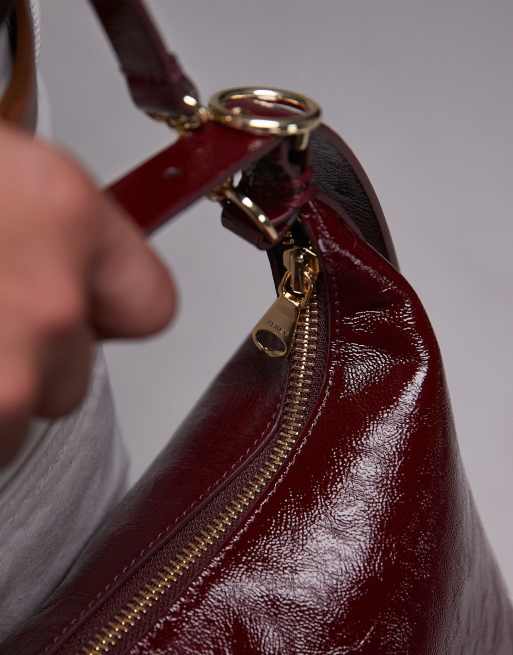 ARKET - Mørkerød lille tote-taske med aftagelig crossbody-rem i ruskind, 2 af 4