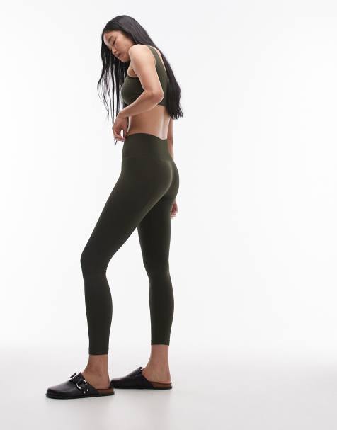 ARKET – Nahtlose, superweiche Leggings in Khakigrün - view 1