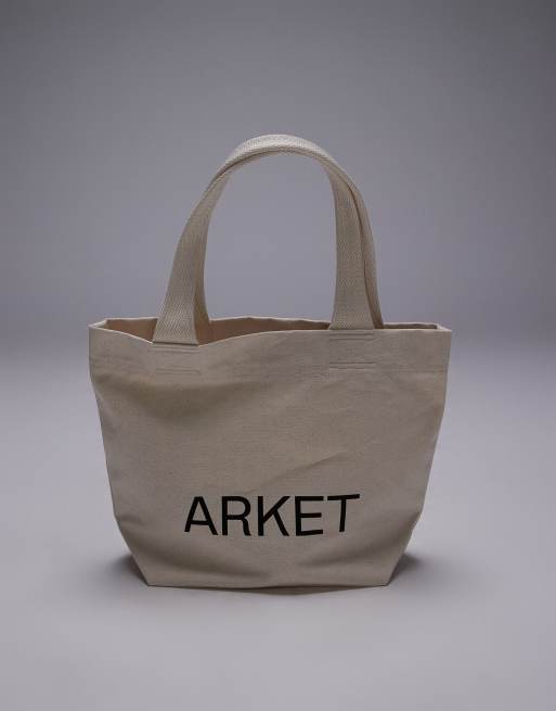 ARKET – Naturvit, liten toteväska i canvas , 3 av 4