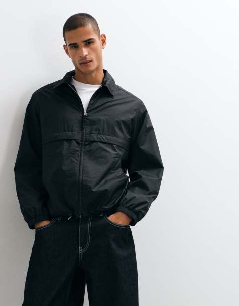 ARKET nylon coach jacket in black - view 1