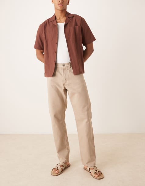 ARKET – Ocean – Beige, pigmenttvättade jeans med ledig passform - view 1