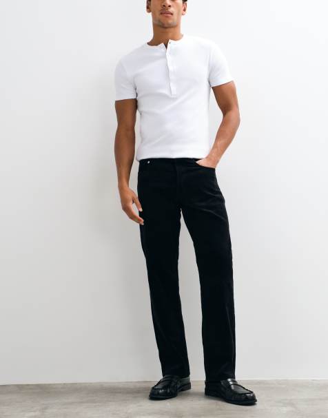ARKET Ocean cord straight fit pants in black - view 1