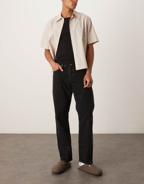 ARKET Ocean loose straight leg jeans in black