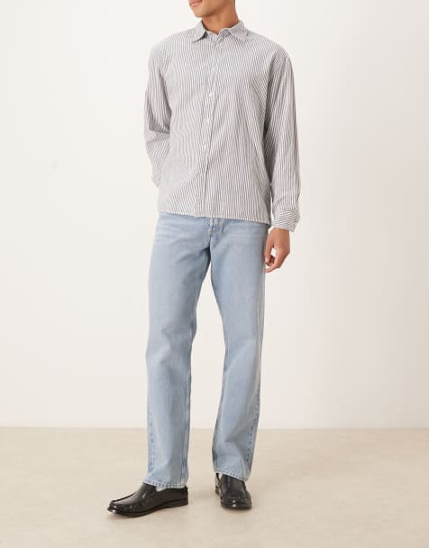 ARKET Ocean loose straight leg jeans in light wash blue