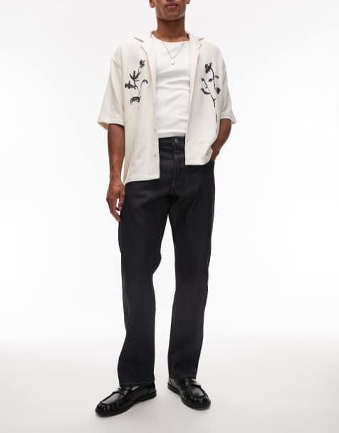 ARKET - Ocean - Jeans dritti ampi blu lavaggio rinse wash pulito con risvolto con cimosa - view 1