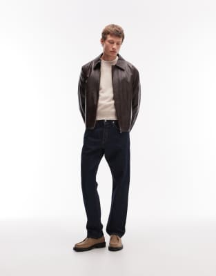 Ocean - Jeans in dunkelblauer Waschung mit lockerem, geradem Schnitt Blau W28 L32