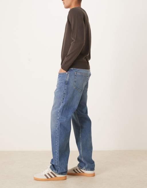 ARKET - Ocean - Jeans met losse rechte pijpen in mid-wash blauw, 3 van 5