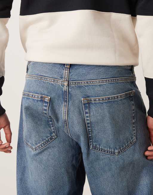 ARKET - Ocean - Jeans met losse rechte pijpen in mid-wash blauw, 4 van 5