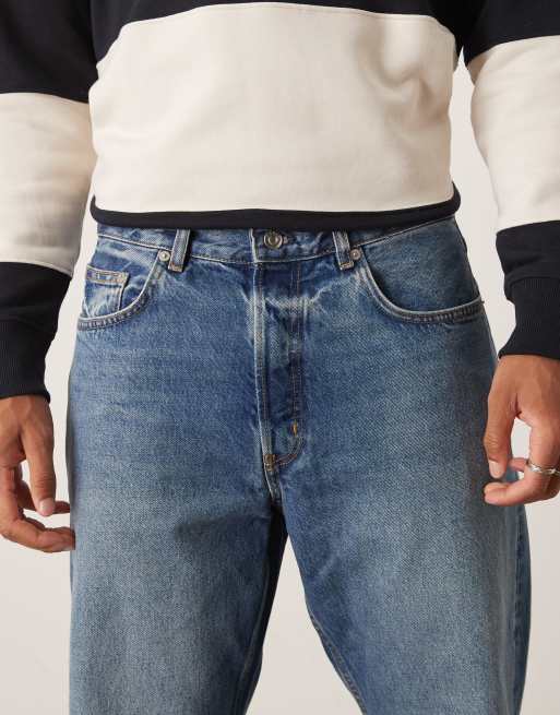ARKET - Ocean - Jeans met losse rechte pijpen in mid-wash blauw, 5 van 5