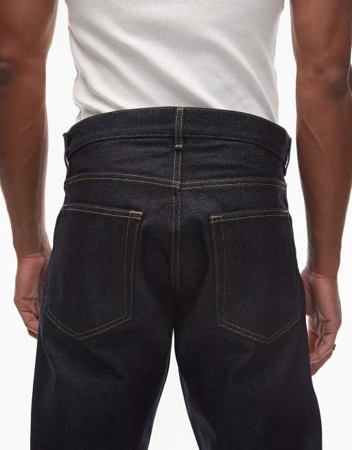 ARKET – Ocean – Locker sitzende Jeans in blauer Clean-Rinse-Waschung mit Webkante und Saum-Umschlag, 4 von 5