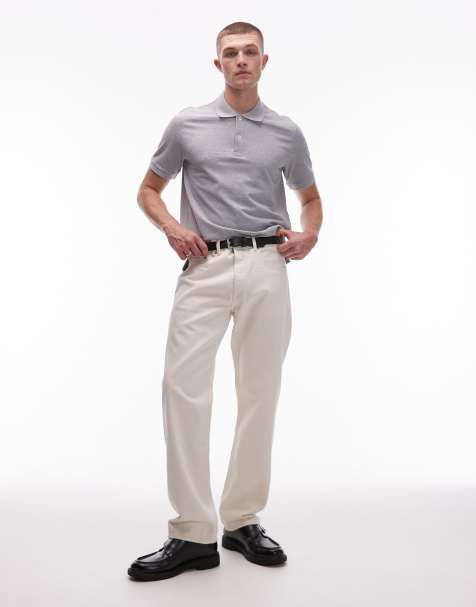ARKET Ocean loose straight leg jeans in ecru - view 1
