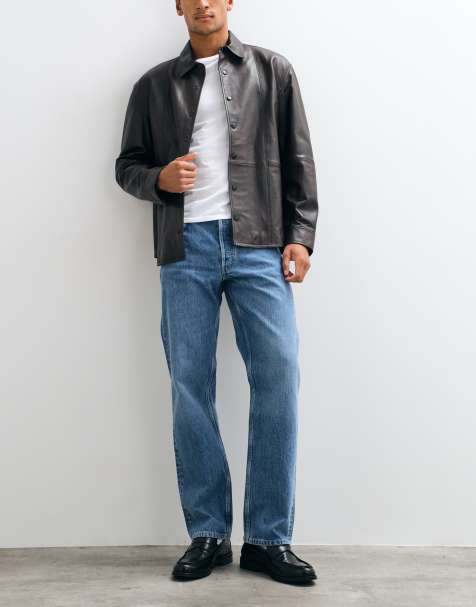 ARKET Ocean loose straight leg jeans in mid blue - view 1