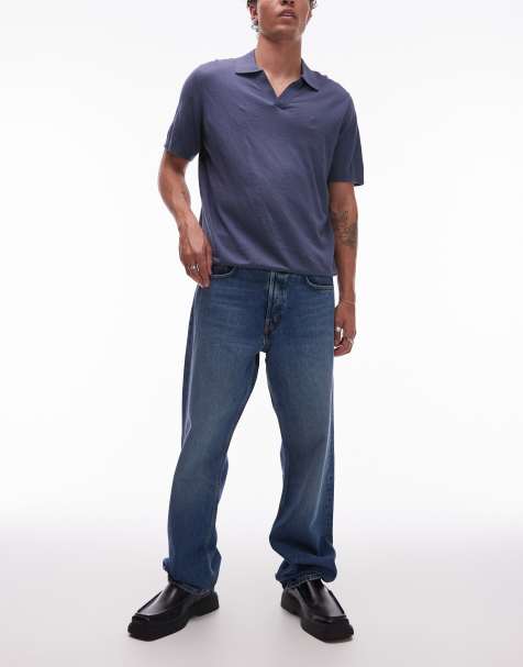ARKET Ocean loose straight leg jeans in rinse wash blue - view 1