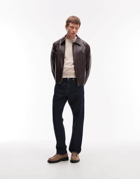 ARKET - Ocean - Losvallende jeans met rechte pijpen in blauw met donkere wassing - view 1