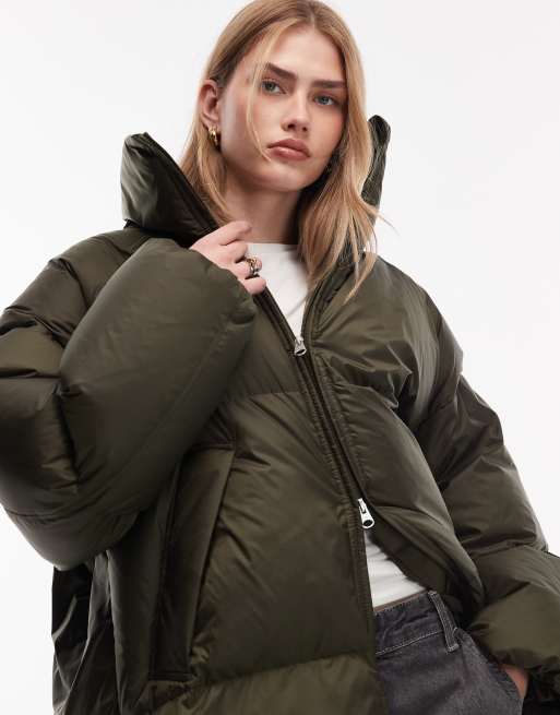 ARKET - Olivengrøn longline-dynejakke, 2 af 4