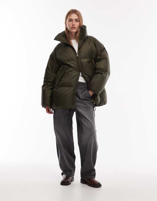 ARKET - Olivengrøn longline-dynejakke, 4 af 4