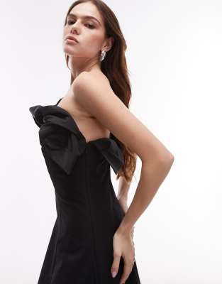 Arket One-shoulder Maxi Dress With Corset And Twisted Strap Detail In Black