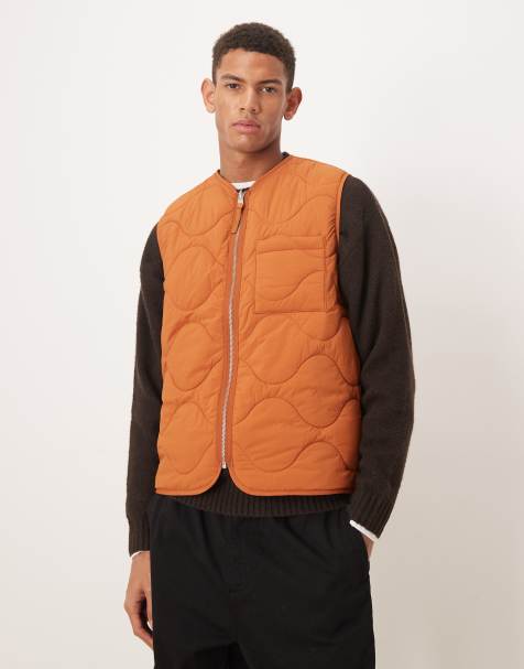 ARKET - Orange quiltet vest med lynlås foran - view 1