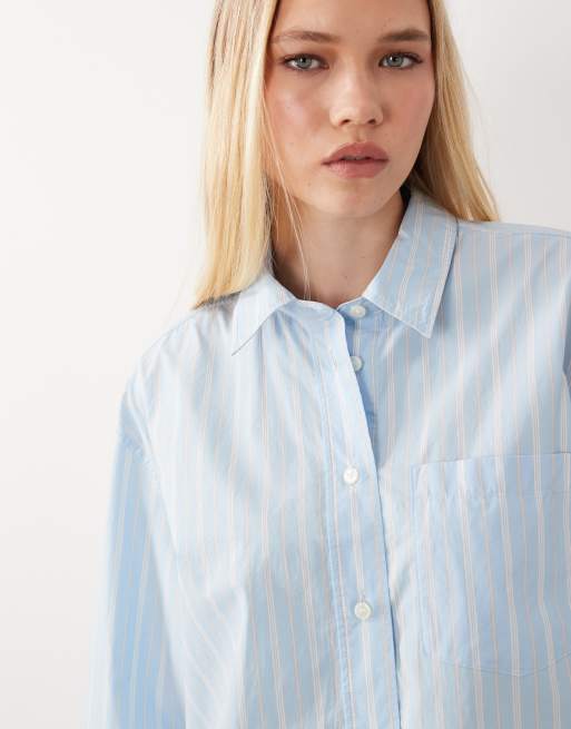 ARKET - Overhemd van puur katoen in blauw met strepen, 3 van 4