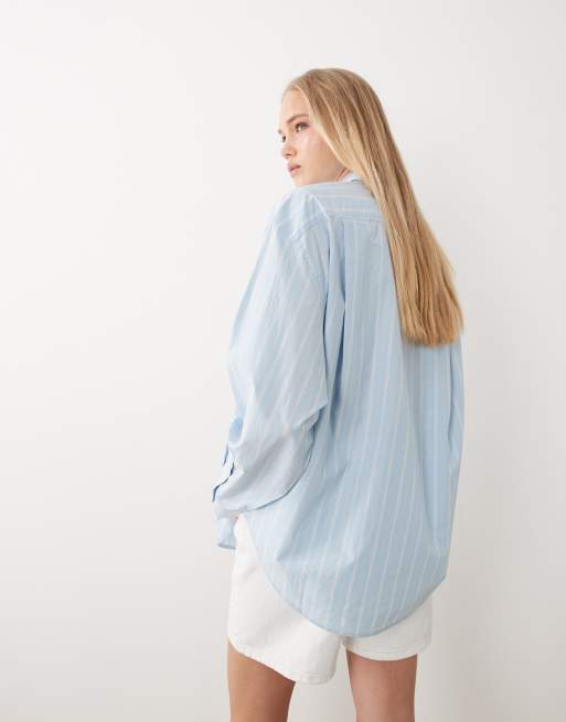 ARKET - Overhemd van puur katoen in blauw met strepen, 4 van 4
