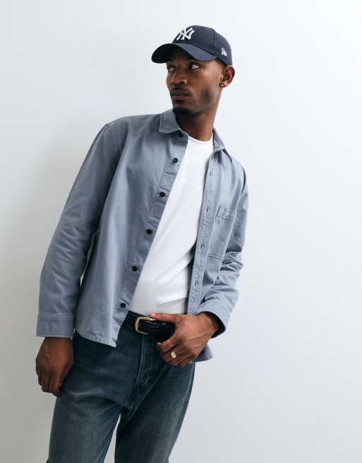 ARKET Overshirt aus reiner Baumwolle mit Fronttasche in Hellblau, 4 von 5