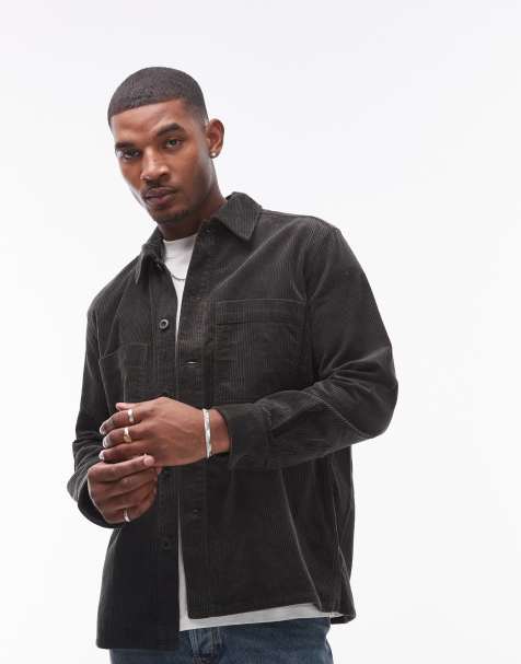 ARKET - Overshirt van corduroy met opgestikte borstzakken in donker kaki - view 1