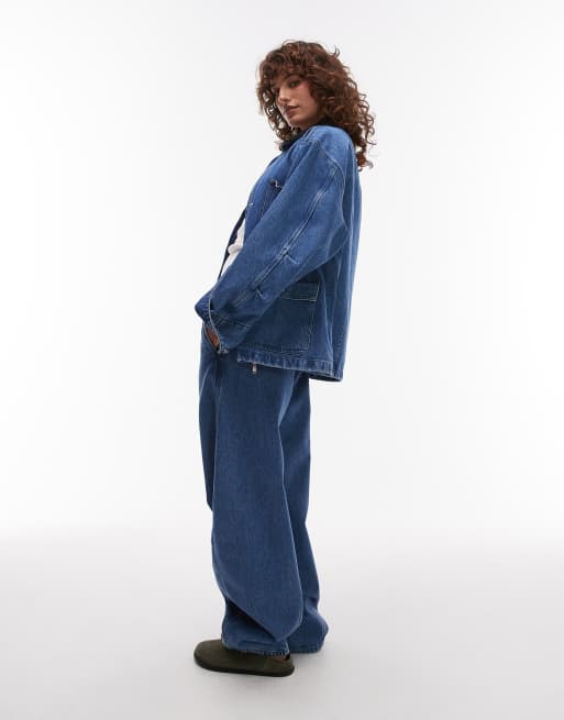 ARKET – Oversize-Barn-Jacke im Workwear-Stil mit Umschlagtaschen und Kragen in Kontrastfarbe, 3 von 4