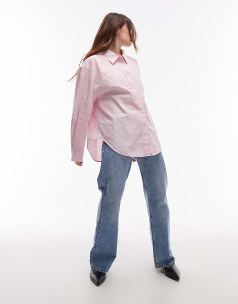 ARKET – Oversize-Hemdbluse in gestreiftem Rosa - view 1