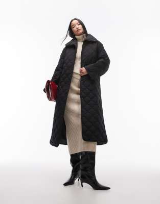 ARKET - Oversize-Midaxi-Steppmantel in Schwarz mit Daunen, hohem Kragen und Seitenschlitzen