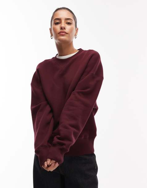 ARKET – Oversize-Sweatshirt aus schwerem Frottee in Burgunderrot - view 1