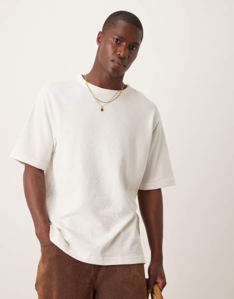 ARKET – Oversize-T-Shirt aus schwerem Bouclé-Jersey in Weiß mit weicher Haptik - view 1