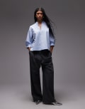 [Arket] ARKET oversized blouse with volume sleeves in blue 40 BLUE