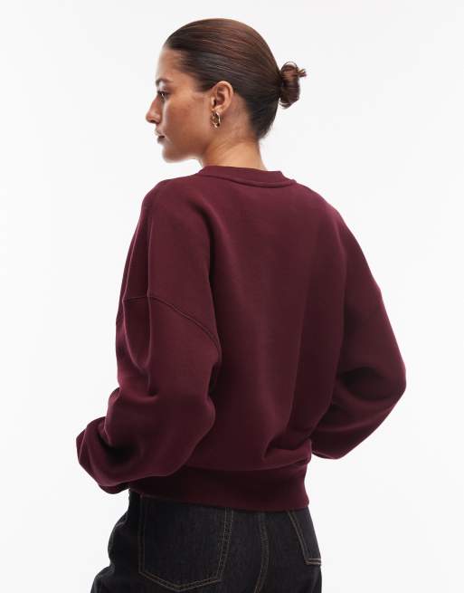 ARKET - Oversized bordeauxrød sweatshirt i kraftig frotté , 3 af 4