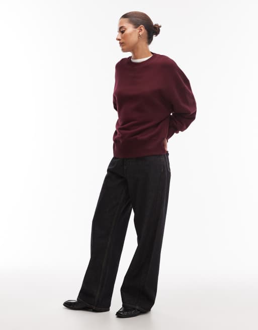 ARKET - Oversized bordeauxrød sweatshirt i kraftig frotté , 4 af 4