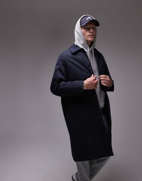 ARKET oversized car coat in dark navy blue - view 1