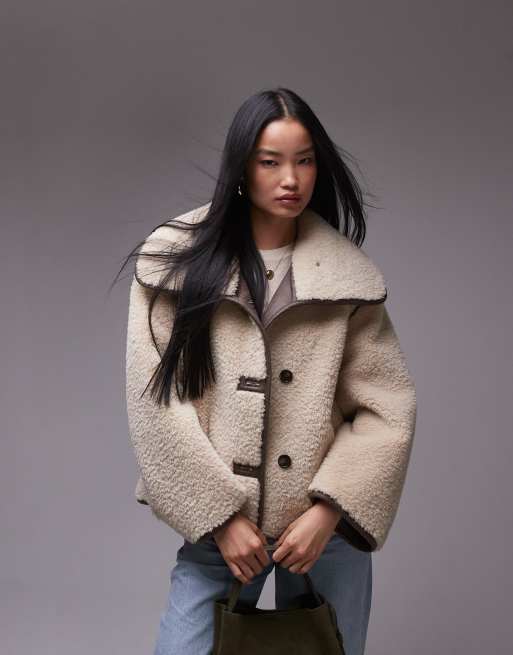 Asos sheepskin coat best sale