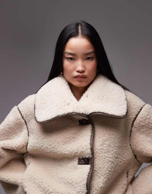 Oversized store faux shearling coat