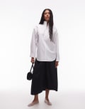 [Arket] ARKET oversized high collar shirt with minimal zip front in white M WHITE