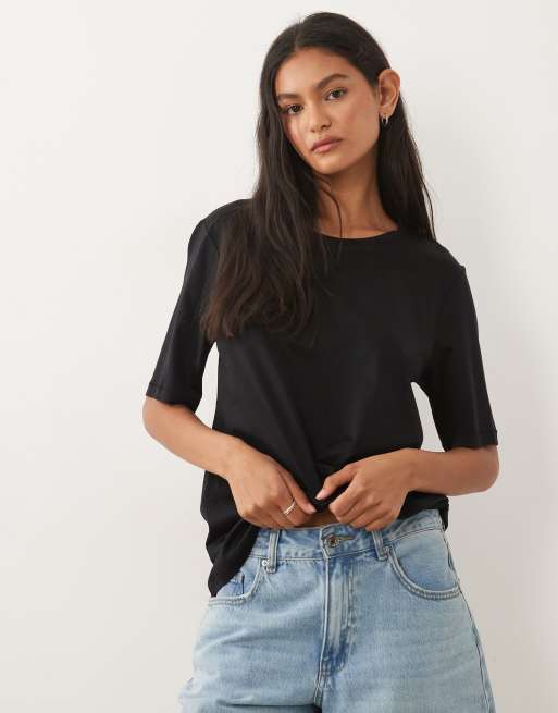 ARKET oversized lightweight t-shirt in black, 2 of 4