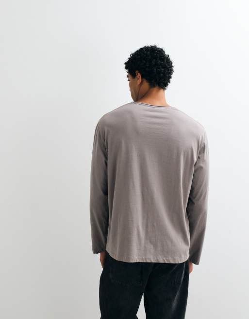 ARKET oversized long sleeve t-shirt in taupe, 5 of 5